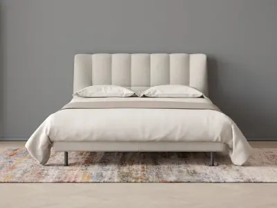 Evisa Bed with Camel Plaid 3D model