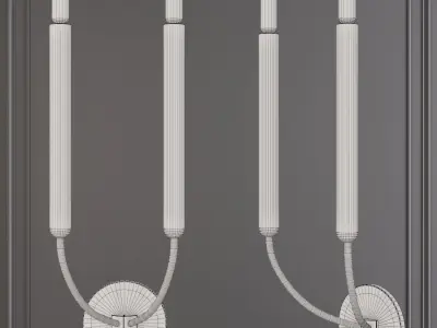 RH QUENOUILLES DOUBLE SCONCE Black 3D model