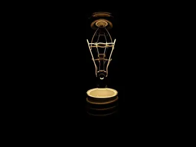 High poly Thomas Edison light bulb 3D model