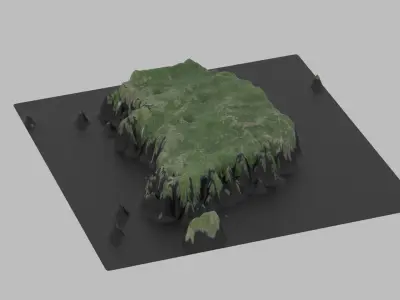 South Korea Map Country Low-poly 3D model