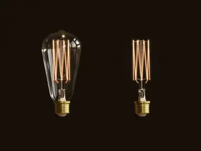 Vintage Incandescent Edison Light Bulb 3D model
