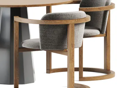 Dix Table by Connubia and Stir Chair by Kazuko Okamoto 3D model