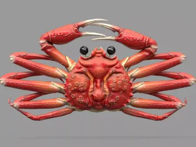 Game Ready Japanese Signs Set Crab Signboard Low-poly 3D model