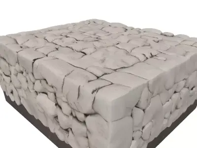 Detailed Cobblestone Pavement Material Block Low-poly 3D model