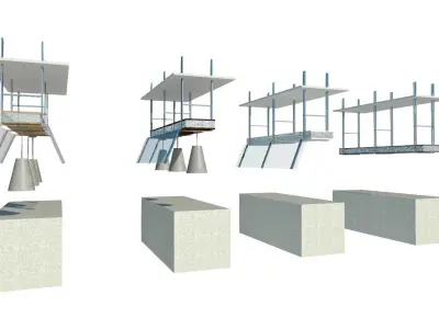 Hanging Shelves Sneeze Guards 3D model
