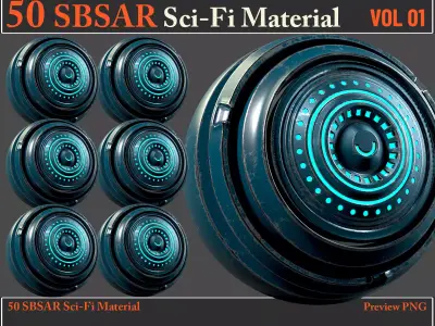 50 SBSAR Sci-Fi Material VOL01 - Video How To Use Texture