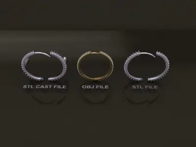 Earring Infinity Diamond Hoop Large Size 19mm Inside Diameter 3D print model