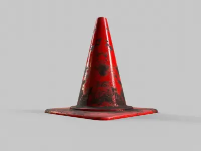 Traffic Cone V1 - 005 Low-poly 3D model