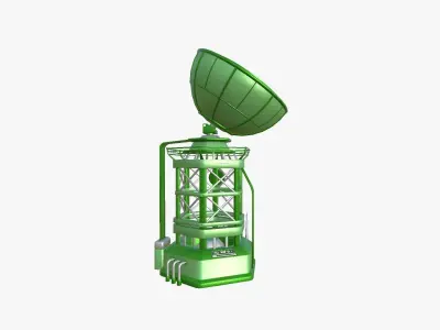 SciFi Antenna Tower A06 Green - Sci Fi Exterior Design Low-poly 3D model