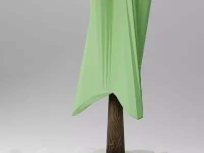 tree with snowy floor 2 Free low-poly 3D model