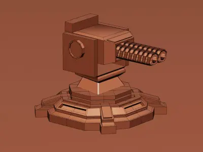 Stylized Sci-fi Turret Low-poly 3D model