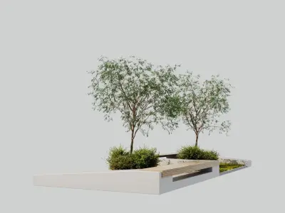 outdoor street plaza 3D model purchase