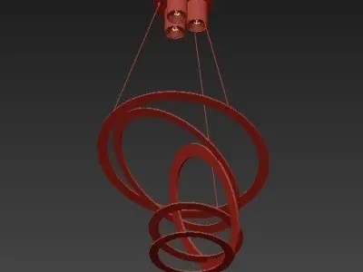 3 Light Gold Pendant 3D model