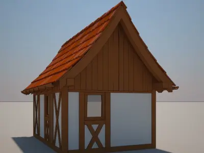 Cartoon Medieval House 04 3D model