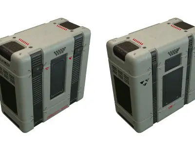 Sci Fi Boxes Low-poly 3D model