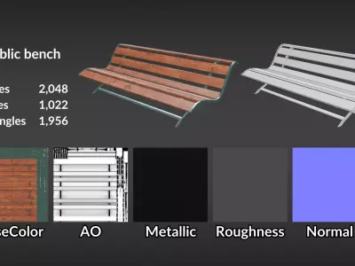 Pack Relaxing in the Park Low-poly 3D model