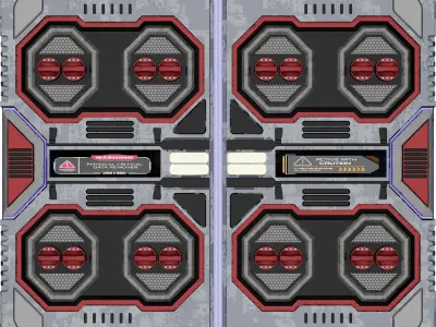 SCI-FI HANGAR DOOR 3D model