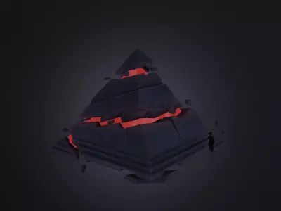 space fantasy low poly piramide HighPoly included Low-poly 3D model