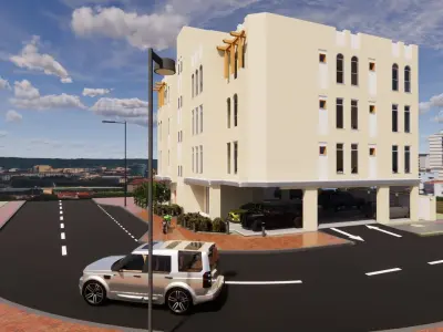 Residential building G plus 3 with ground parking in Revit 3D model