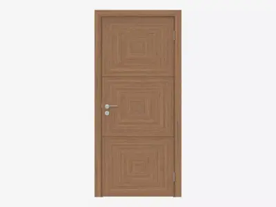 Modern Wooden Interior Door with Furniture 012 3D model