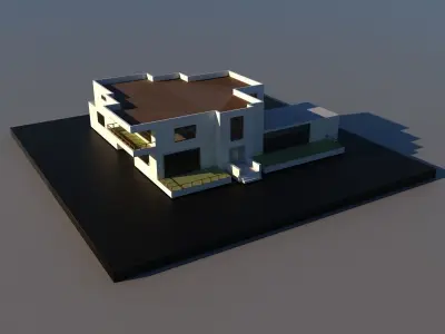 Dublex Villa Low-poly 3D model