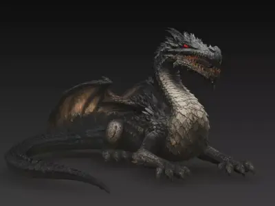 Dragon de fantasia criatura magico 3D print model