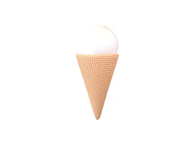 Ice Cream Cone v2 001 Low-poly 3D model