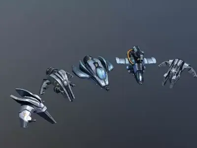 next generation Interstellar Battleship Small Spaceship Low-poly 3D model