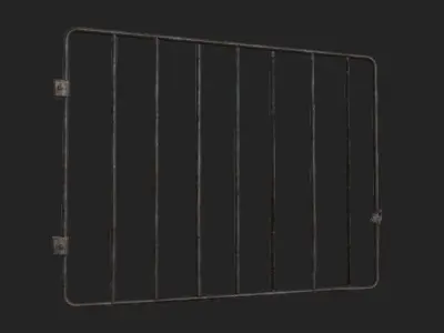 Metal Gate Low-poly 3D model buy