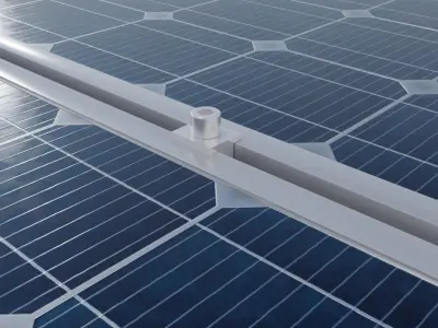Solar panels with mounting to roof 3D model