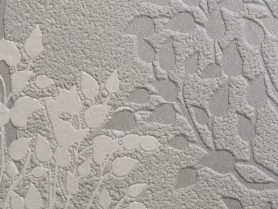 Silver Leaf Embossed Wallpaper  Texture