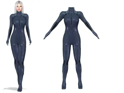 Sci-fi Futuristic Full Body Suit Low-poly 3D model
