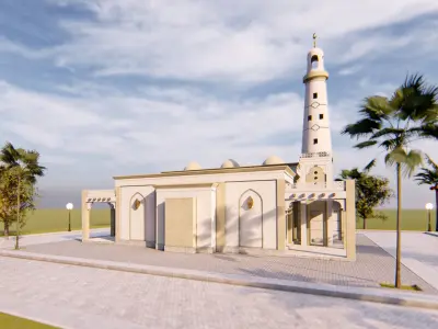 Mosque islamic design 2 3D model