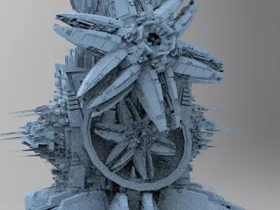 Sci Fi Wraith Satellite base 5 3D model