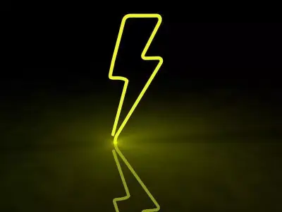 Bright neon Low-poly 3D model