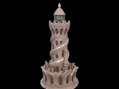 Gaudi Gothic Surreal Lighthouse 3D print model