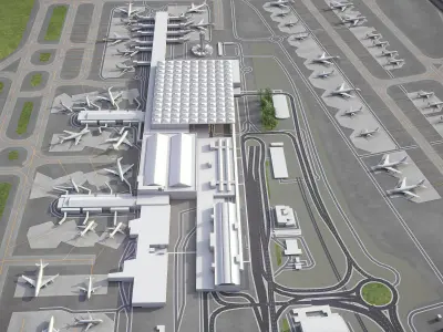 Malaga - Costa del Sol Airport - AGP Low-poly 3D model