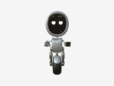 Wheel Robot H05 Steel - SciFi Character Design Low-poly 3D model