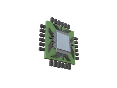 Microchip Symbol V1 001 Low-poly 3D model