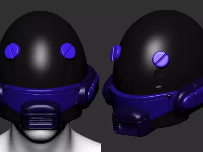 helmet high poly sculpt 3d printable ver 7 3D model 3D model 66