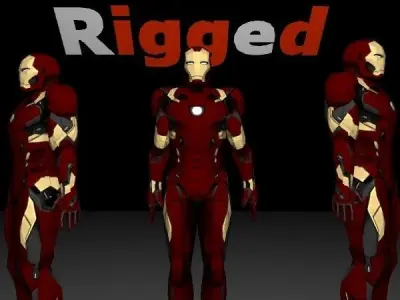 Iron Man Civil War Mark 45 Rigged Low-poly 3D model