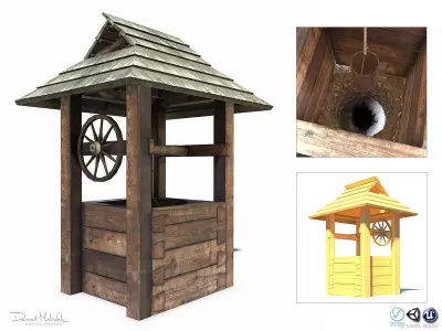 Well - Slav Architecture Low-poly 3D model