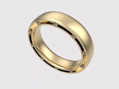 Sleek Modern Gem-Studded Ring JDBCo 3D print model