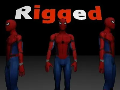 Spiderman Captain America Civil War Rigged Low-poly 3D model