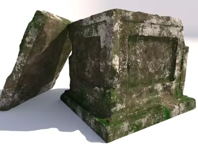 ancient altar destroyed broken 3D model