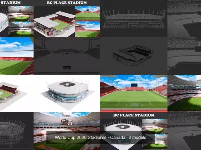 World Cup 2026 Stadiums - Canada 3D Model Pack