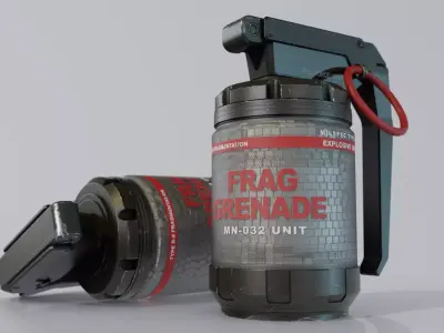 Sci-Fi Frag Grenade - Game Ready Low-poly 3D model
