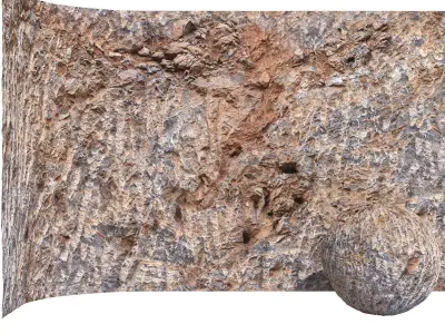 Stone Wall Rock Cliff  with 8K High ResolutionTexture CoronaVray 3D model