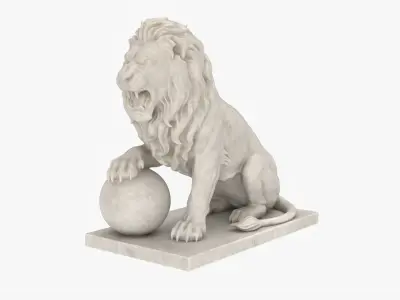  Marble Lion Statues Bundle Collection 