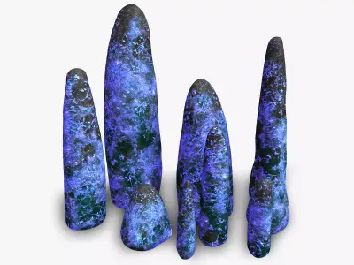 Obelisk Set - Energy Low-poly 3D model